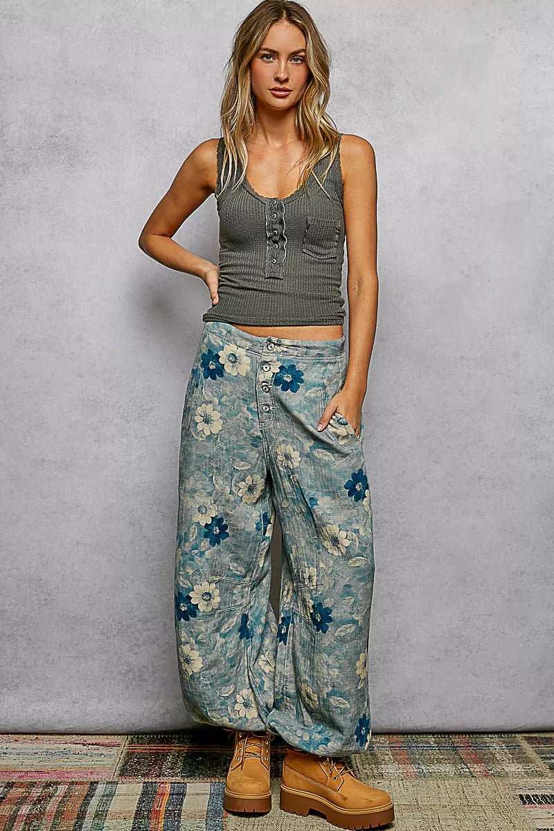 POL Lace Trim Tank with Front Button Closure - PBNJ FASHIONS
