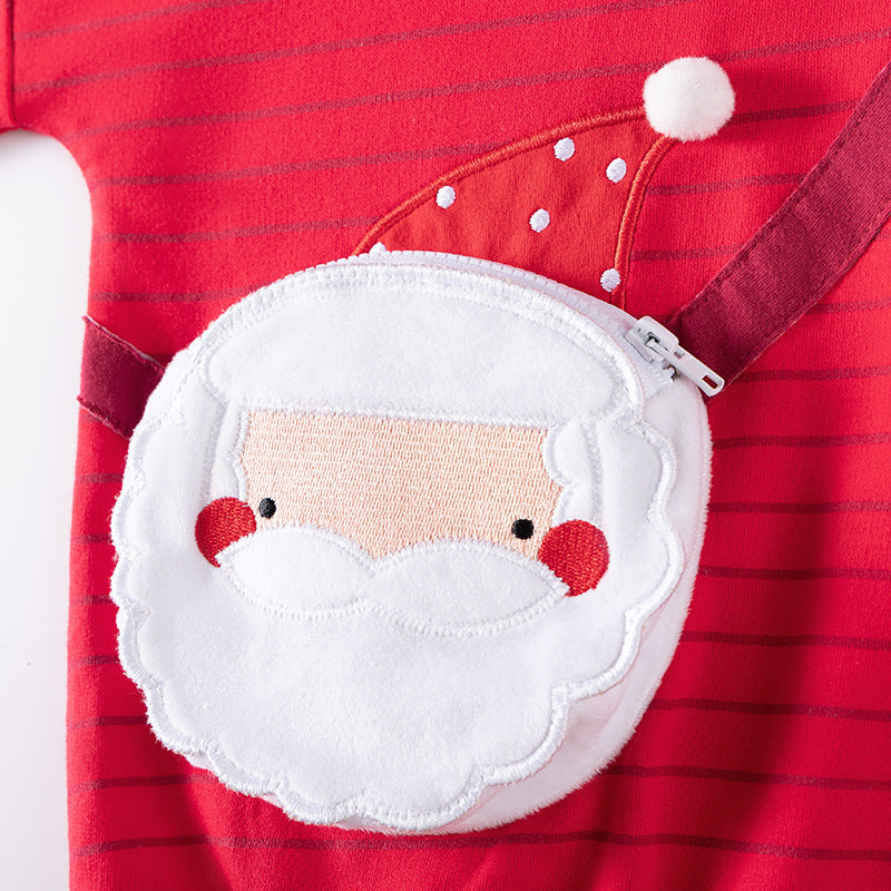 Spring and Autumn Girls Striped and Christmas Cartoon Pattern Long Sleeves Sweatshirt and Pants Clothing Set-3