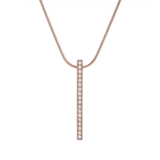 PT107RG B.Tiff Rose Gold 18 - Stone Bar Pendant - PBNJ FASHIONS