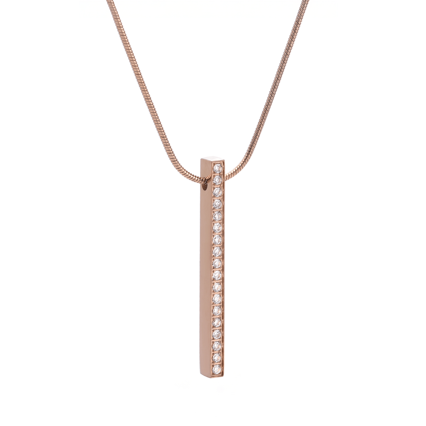PT107RG B.Tiff Rose Gold 18 - Stone Bar Pendant - PBNJ FASHIONS