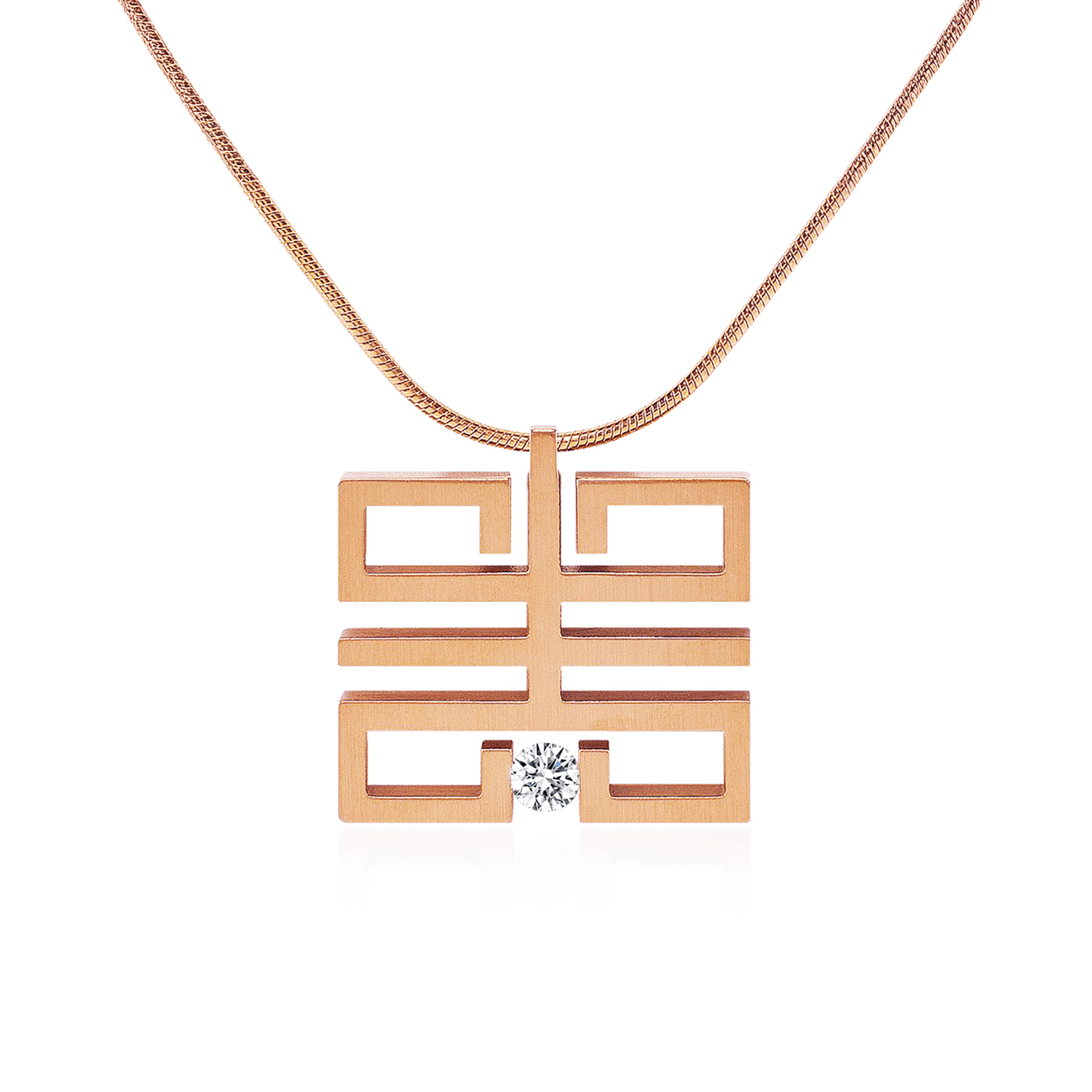 PT114RG B.Tiff Rose Gold Feliĉo Pendant - PBNJ FASHIONS