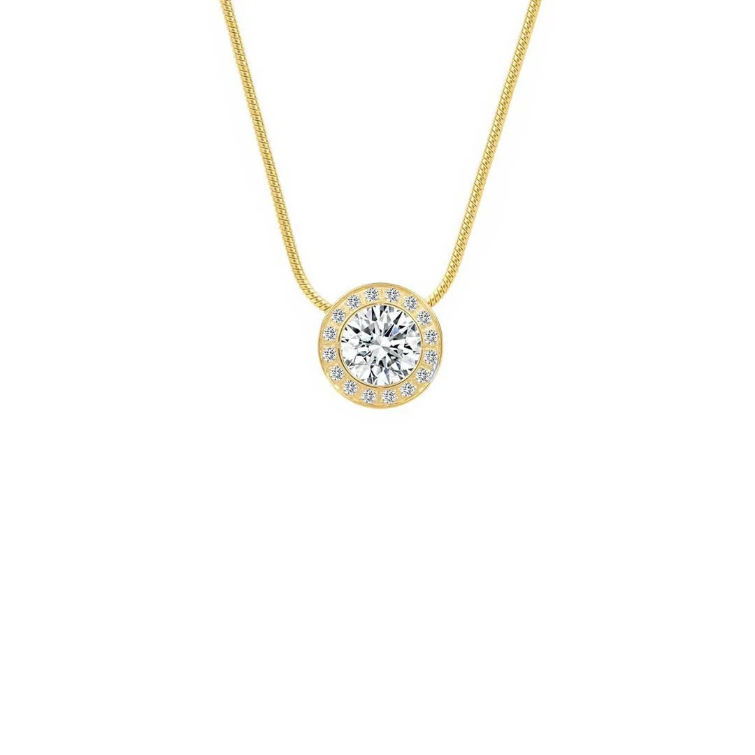 PT125G B.Tiff Gold Aŭreolo 1ct Pendant - PBNJ FASHIONS