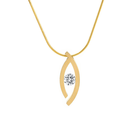 PT128G B.Tiff 18K Gold Plated Deziras Pendant - PBNJ FASHIONS