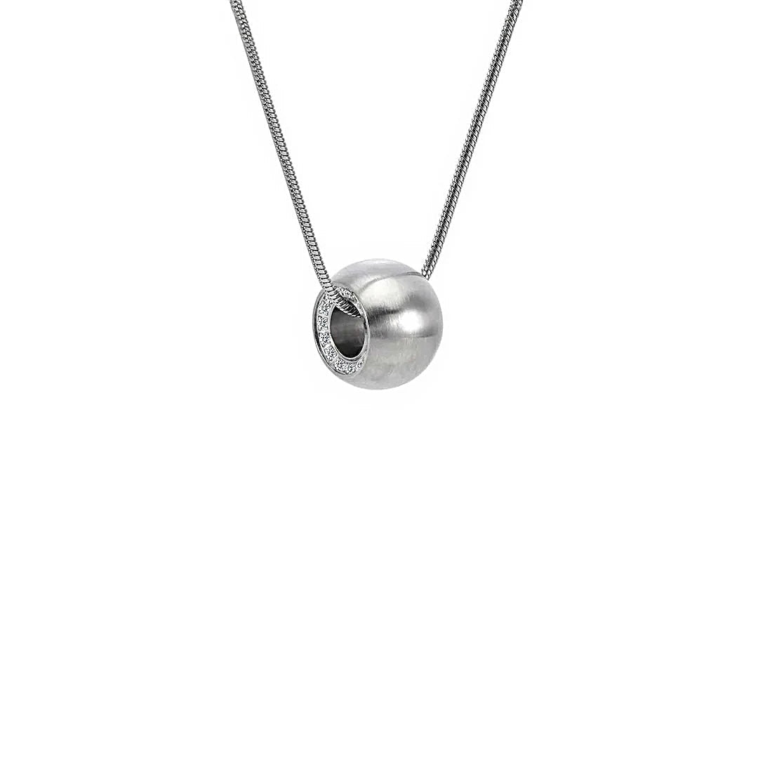 PT220W B.Tiff Pave Hollow Globe Pendant Necklace - PBNJ FASHIONS