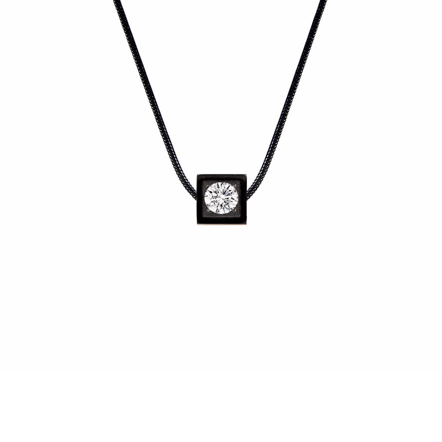 PT301B B.Tiff Black Cubi Pendant Necklace - PBNJ FASHIONS
