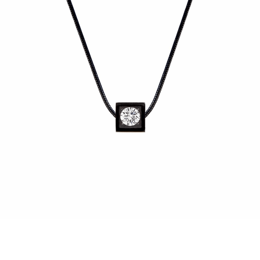 PT301B B.Tiff Black Cubi Pendant Necklace - PBNJ FASHIONS