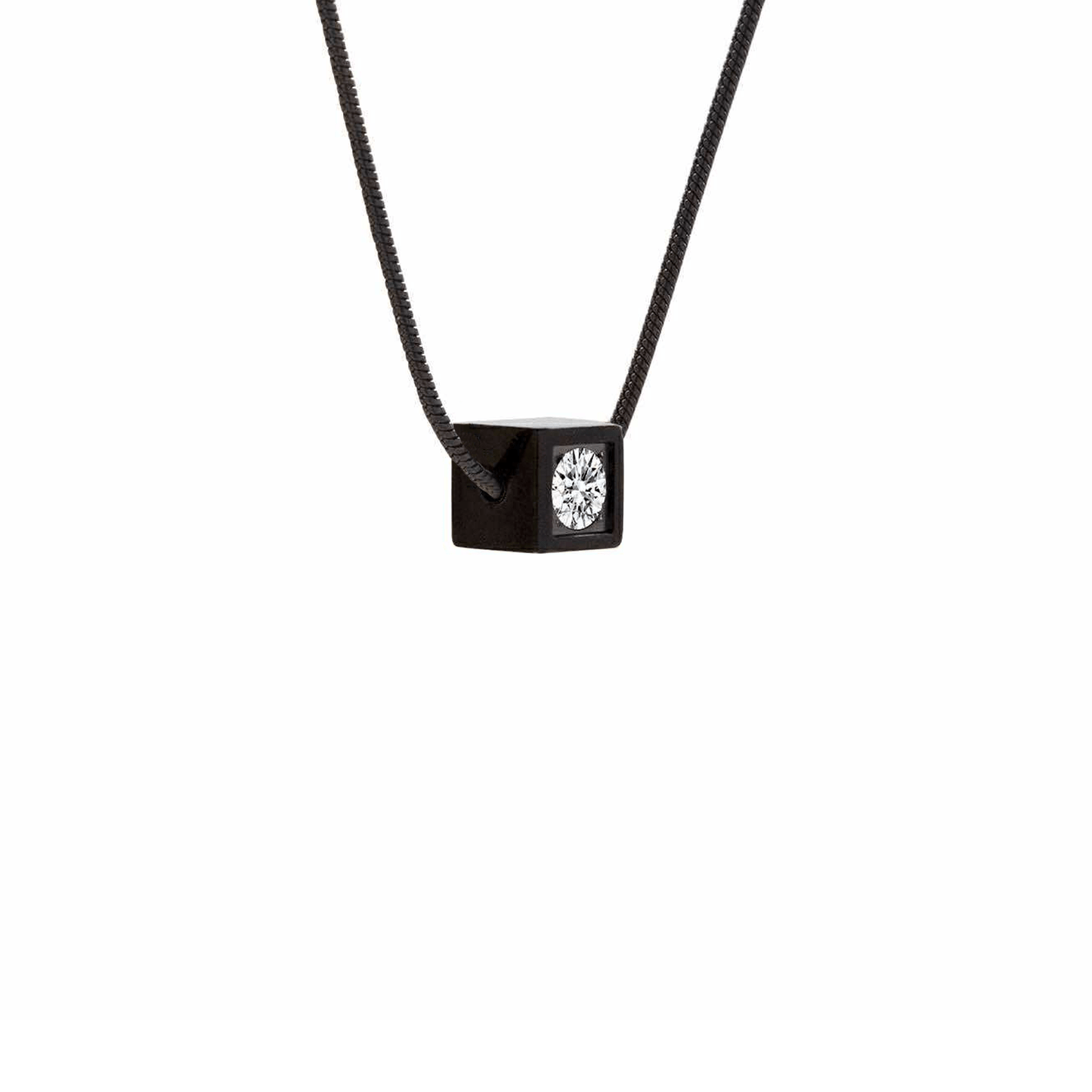 PT301B B.Tiff Black Cubi Pendant Necklace - PBNJ FASHIONS
