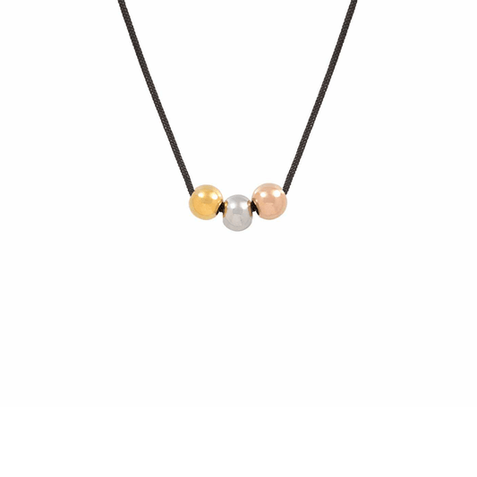 PT302B B.Tiff Triolette Pendant Necklace [Black Chain] - PBNJ FASHIONS