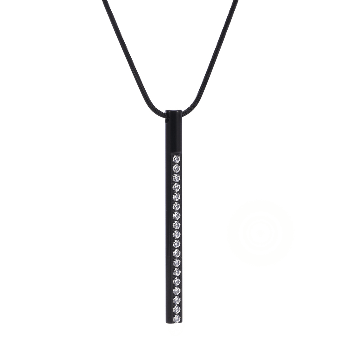 PT318B B.Tiff Black Pave Bar Pendant - PBNJ FASHIONS