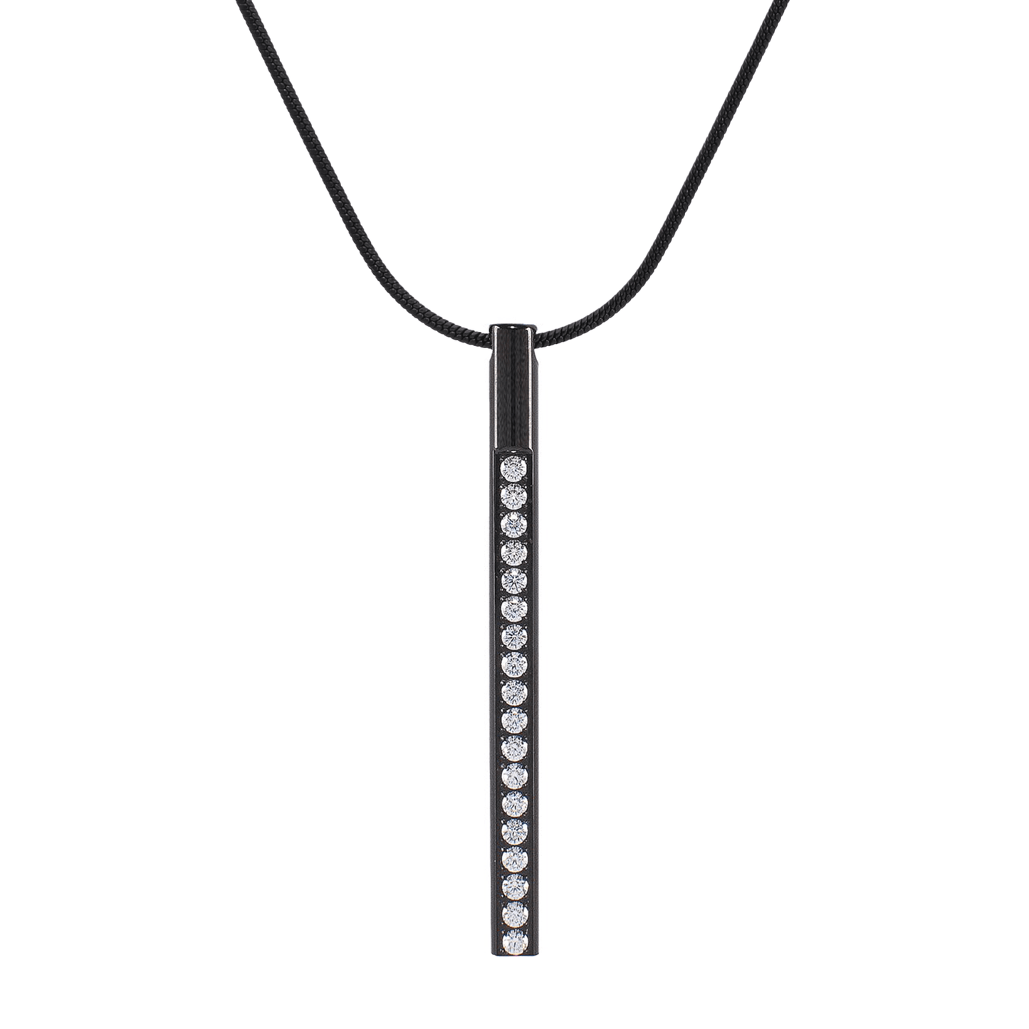 PT318B B.Tiff Black Pave Bar Pendant - PBNJ FASHIONS