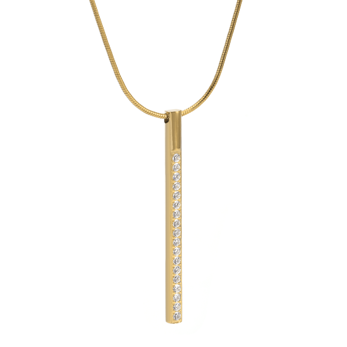 PT318G B.Tiff Gold Pave Bar Pendant - PBNJ FASHIONS