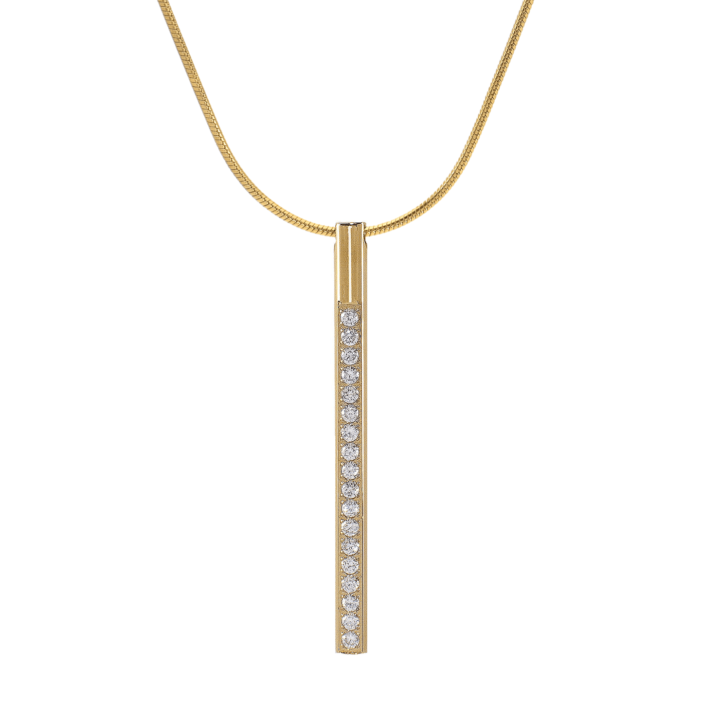 PT318G B.Tiff Gold Pave Bar Pendant - PBNJ FASHIONS