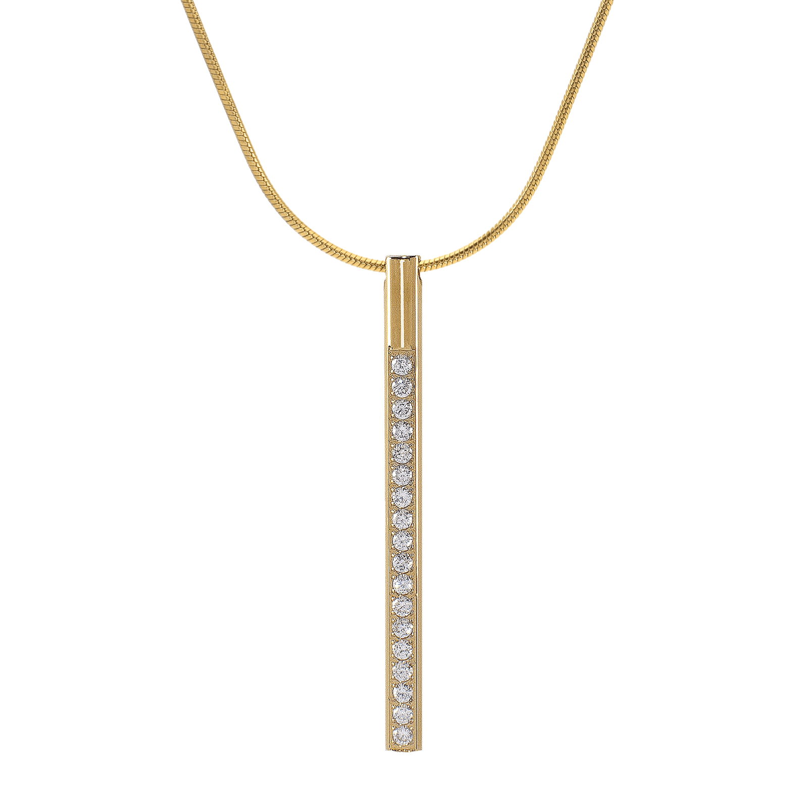 PT318G B.Tiff Gold Pave Bar Pendant - PBNJ FASHIONS