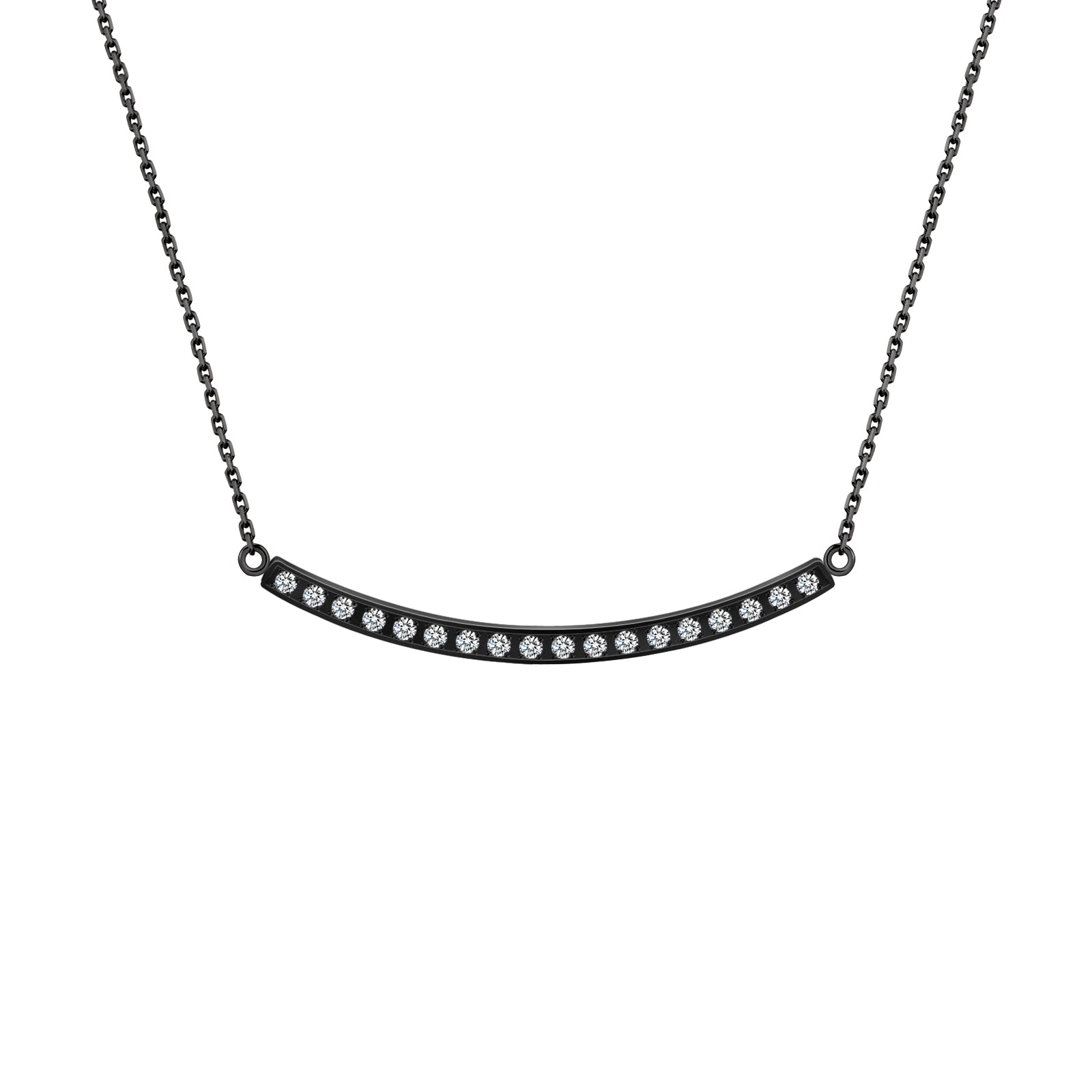 PT324B B.Tiff Black Mini "Smile" Adjustable Pendant Necklace - PBNJ FASHIONS