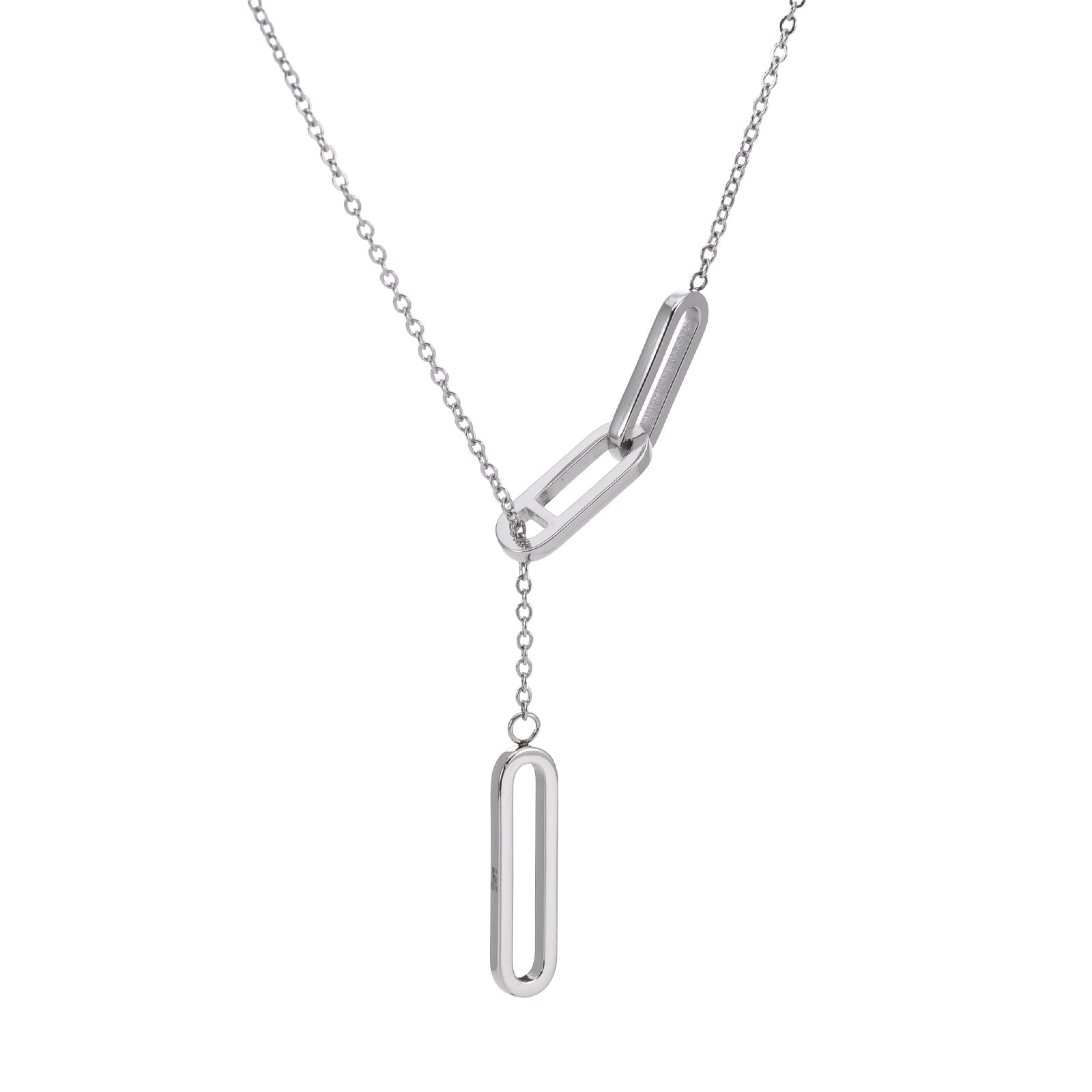 PT330W B.Tiff Adjustable Thin Rolo Chain Necklace with Paperclip Links - PBNJ FASHIONS