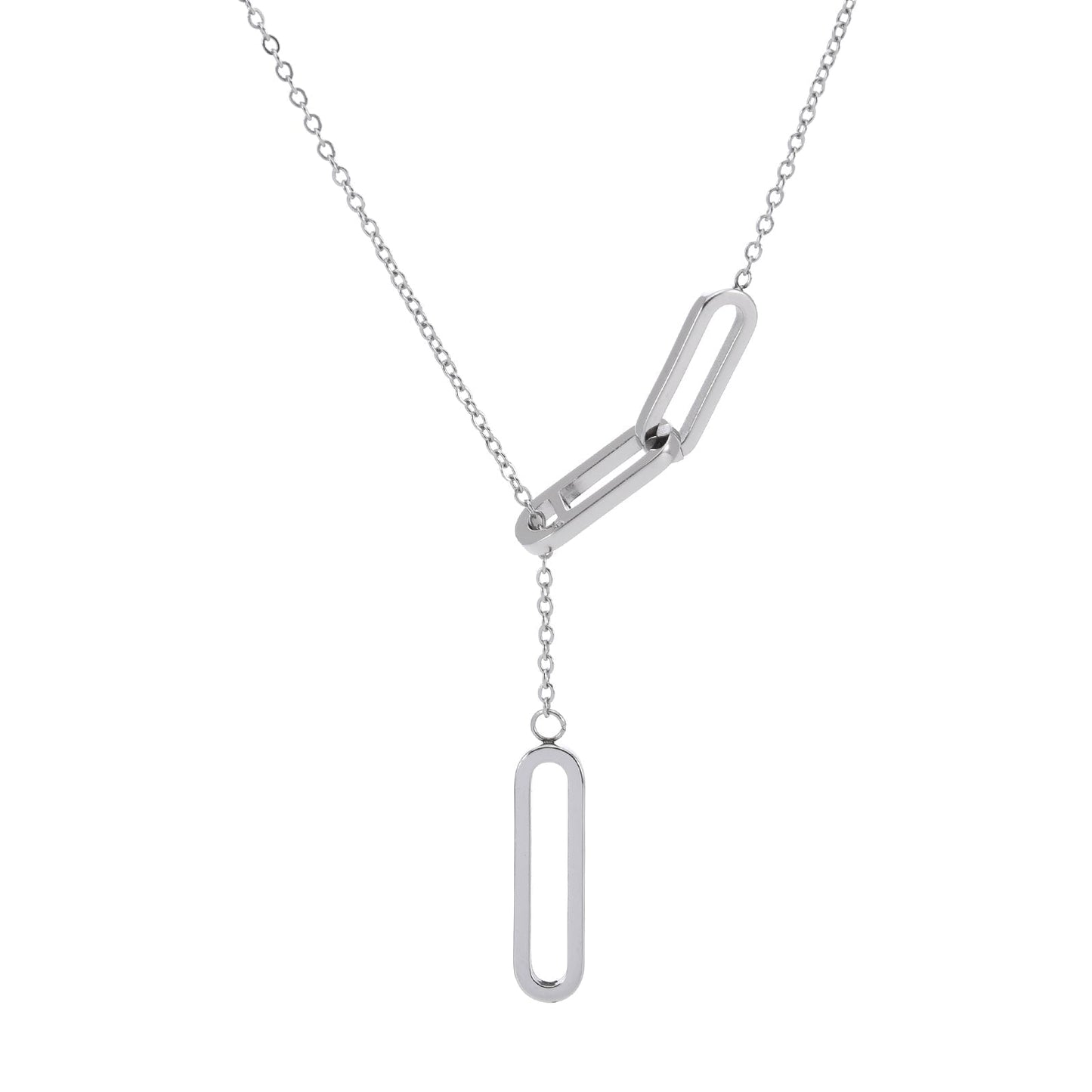 PT330W B.Tiff Adjustable Thin Rolo Chain Necklace with Paperclip Links - PBNJ FASHIONS