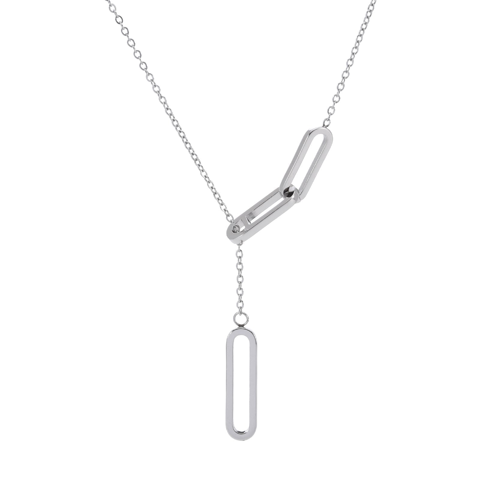 PT330W B.Tiff Adjustable Thin Rolo Chain Necklace with Paperclip Links - PBNJ FASHIONS