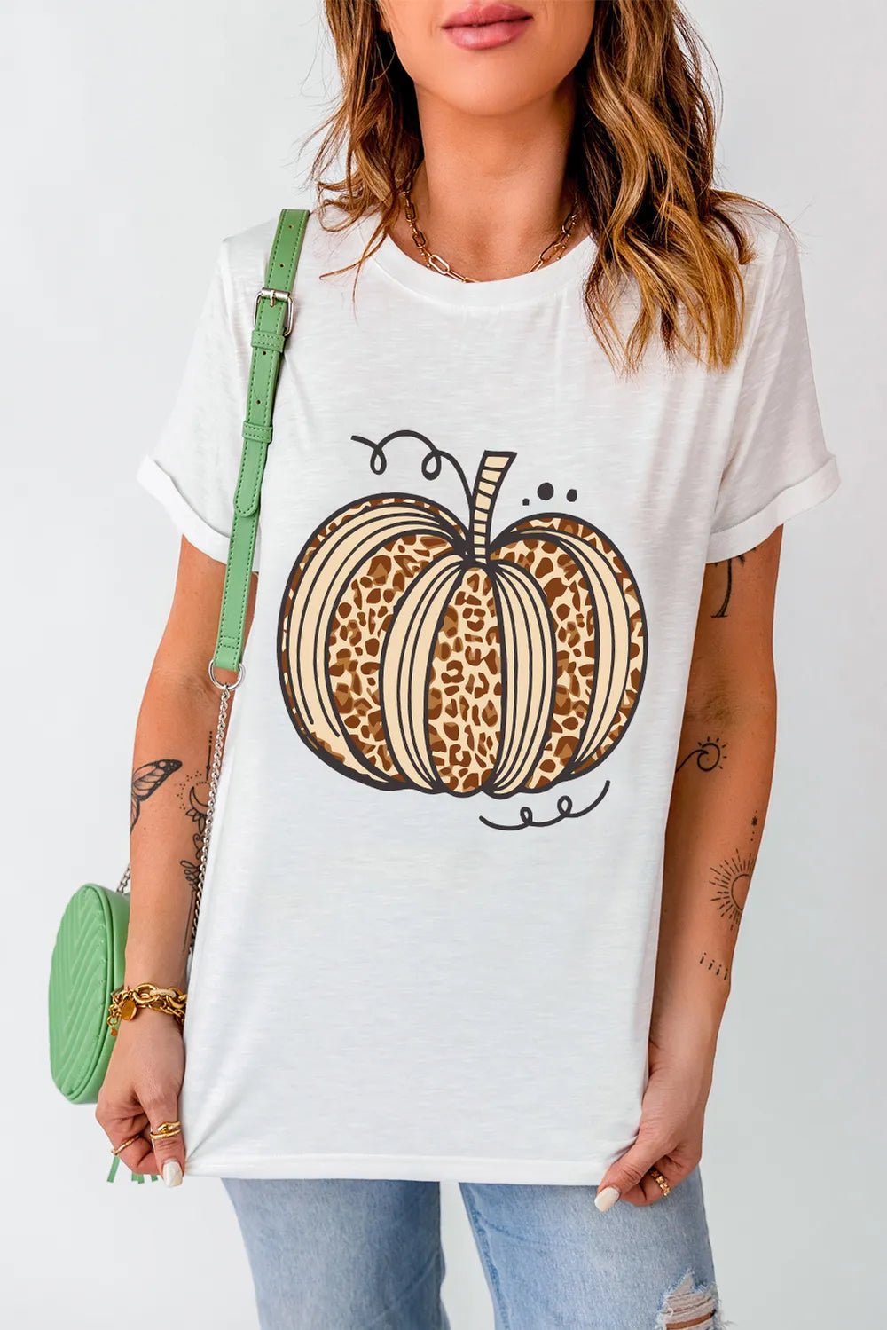 Pumpkin Round Neck Short Sleeve T-Shirt - PBNJ FASHIONS
