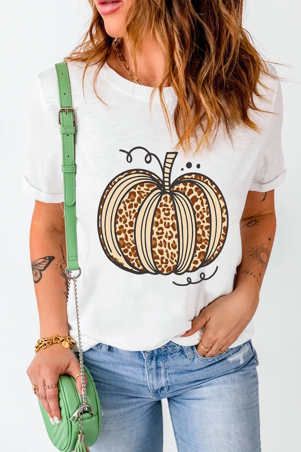 Pumpkin Round Neck Short Sleeve T-Shirt - PBNJ FASHIONS