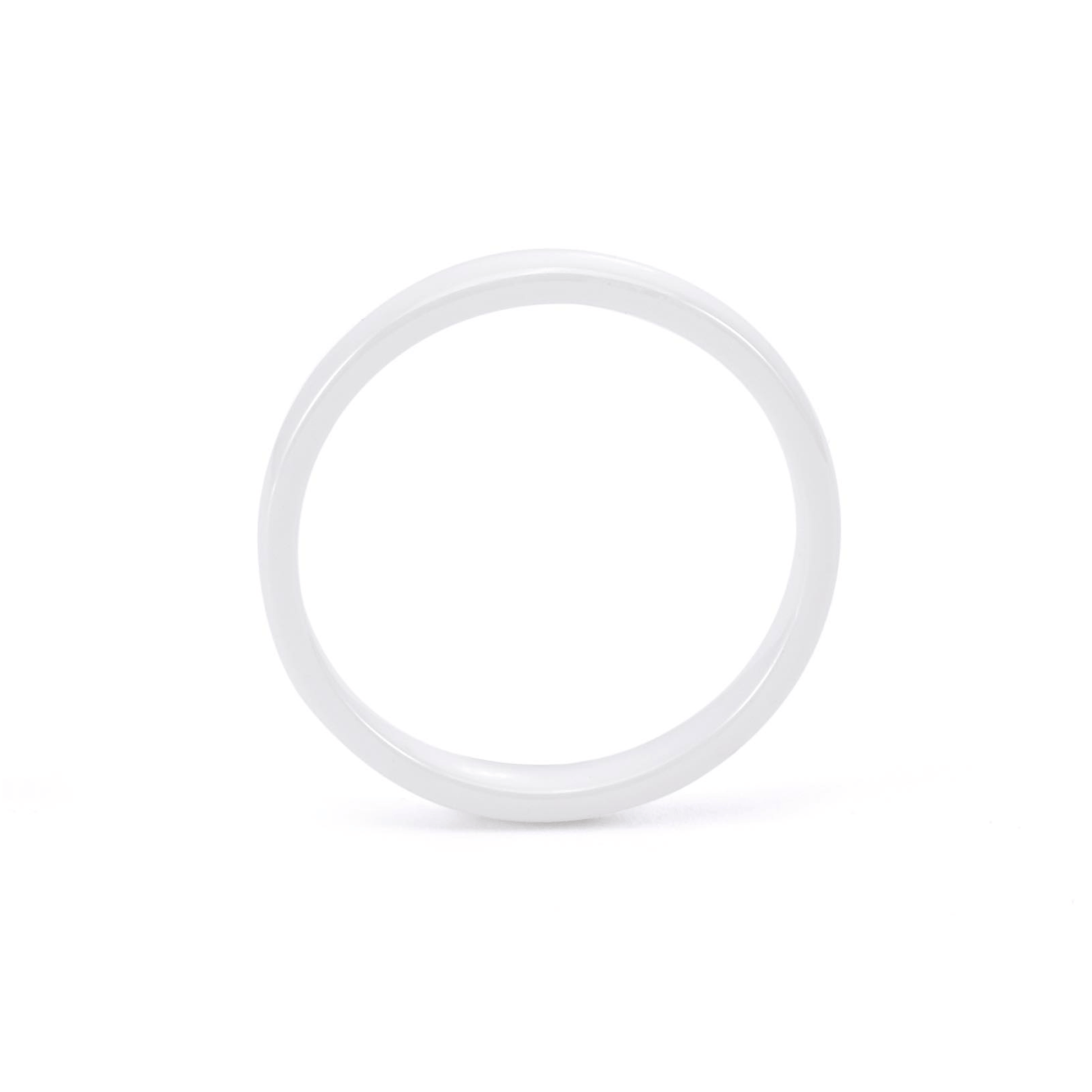 RG103W B.Tiff Plain White Ceramic Ring [Thin Band] - PBNJ FASHIONS