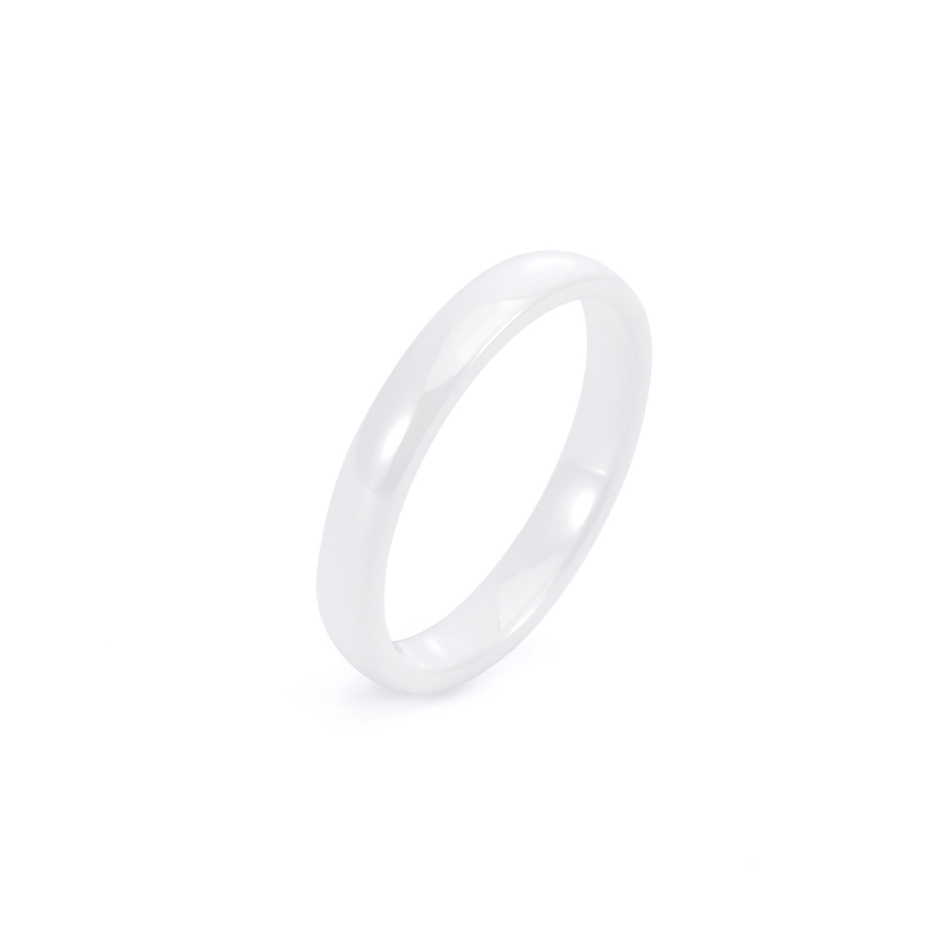 RG103W B.Tiff Plain White Ceramic Ring [Thin Band] - PBNJ FASHIONS