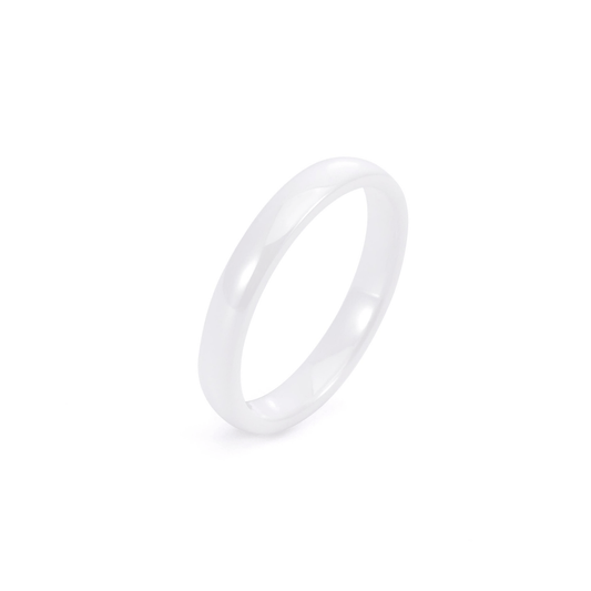 RG103W B.Tiff Plain White Ceramic Ring [Thin Band] - PBNJ FASHIONS