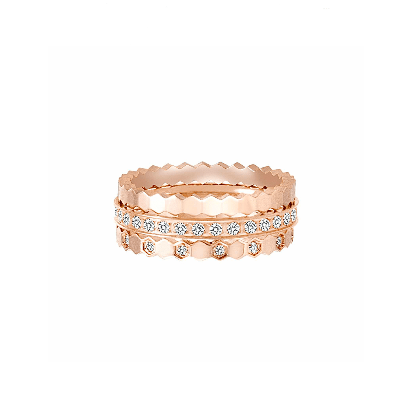 RG109RG - 110RG - 111RG B.Tiff Rose Gold Pavé Mon Rêve Eternity Ring Set - PBNJ FASHIONS