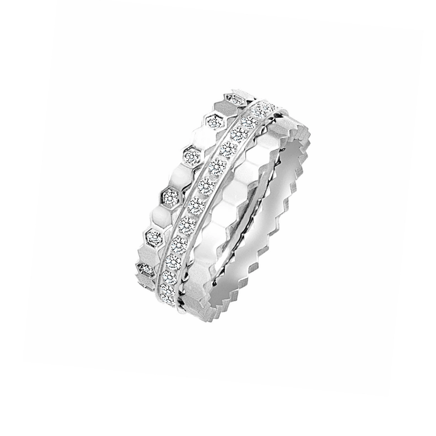 RG109W - 110W - 111W B.Tiff Pavé Mon Rêve Eternity Ring Set - PBNJ FASHIONS