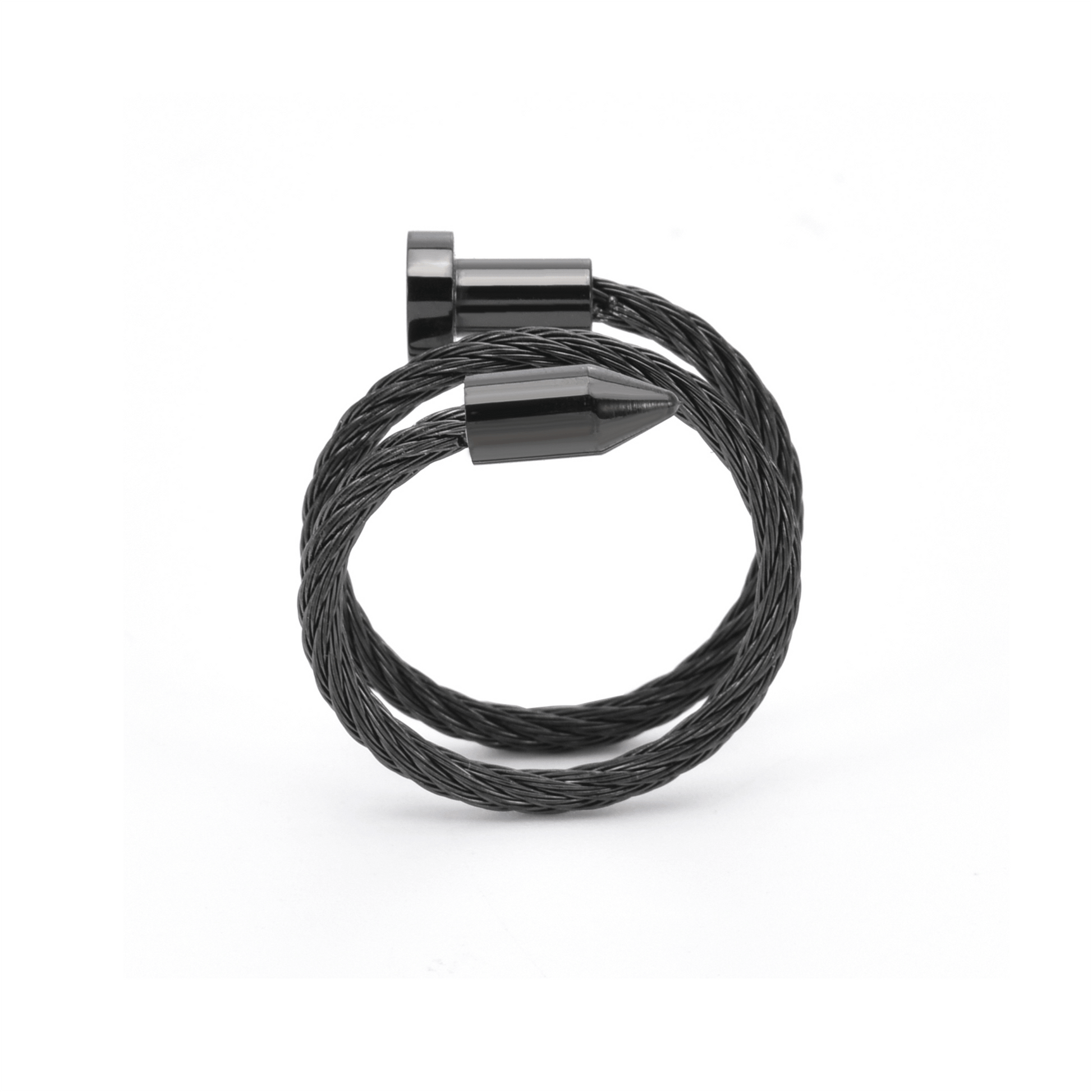 RG116B B.Tiff Black Pointe Cable Adjustable Ring - PBNJ FASHIONS