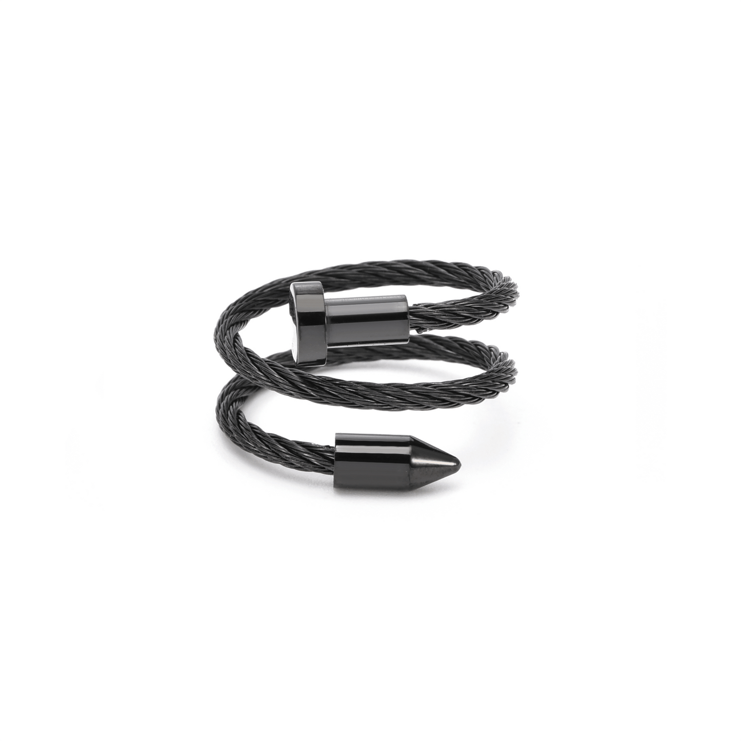 RG116B B.Tiff Black Pointe Cable Adjustable Ring - PBNJ FASHIONS