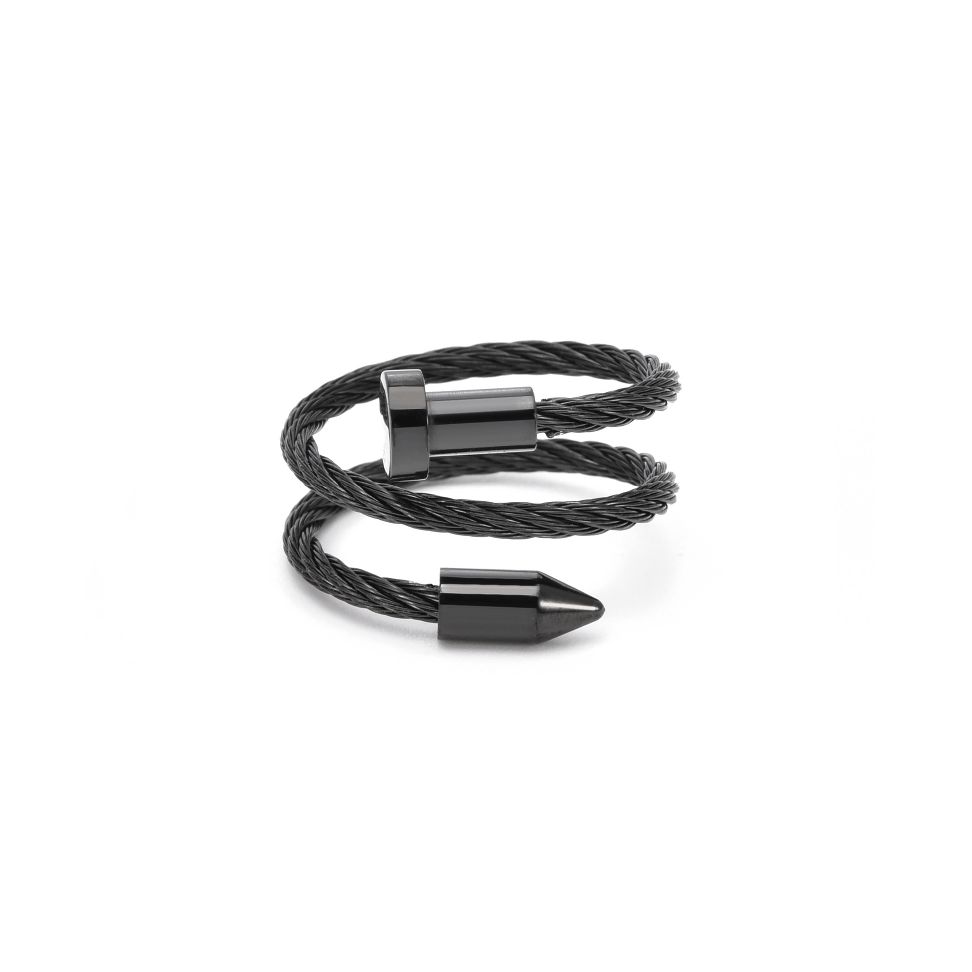 RG116B B.Tiff Black Pointe Cable Adjustable Ring - PBNJ FASHIONS