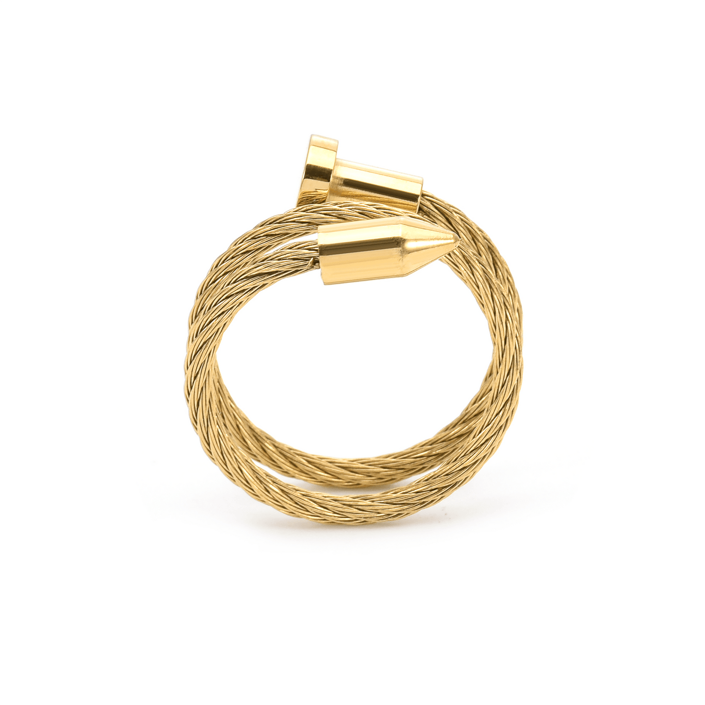 RG116G B.Tiff Gold Pointe Cable Adjustable Ring - PBNJ FASHIONS