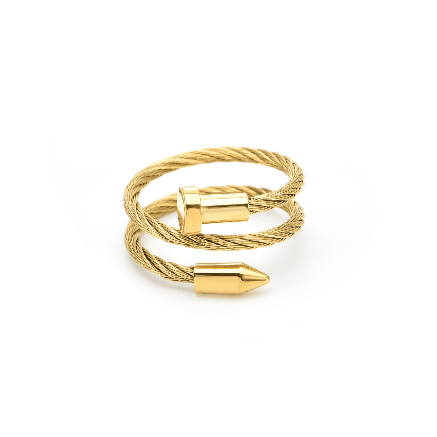 RG116G B.Tiff Gold Pointe Cable Adjustable Ring - PBNJ FASHIONS