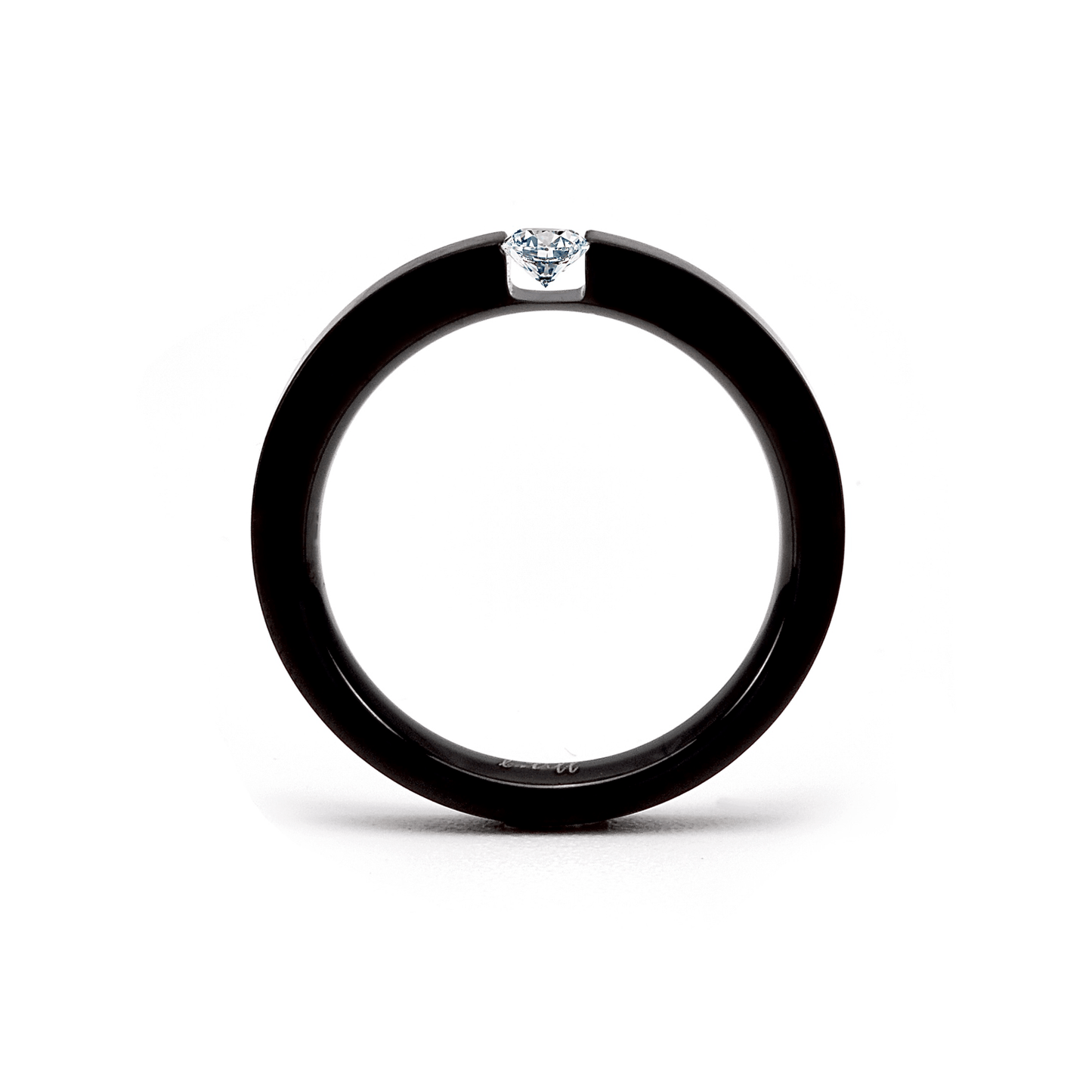 RG301B B.Tiff .12 ct Princess Cut Black Solitaire Ring [Thin Band] - PBNJ FASHIONS