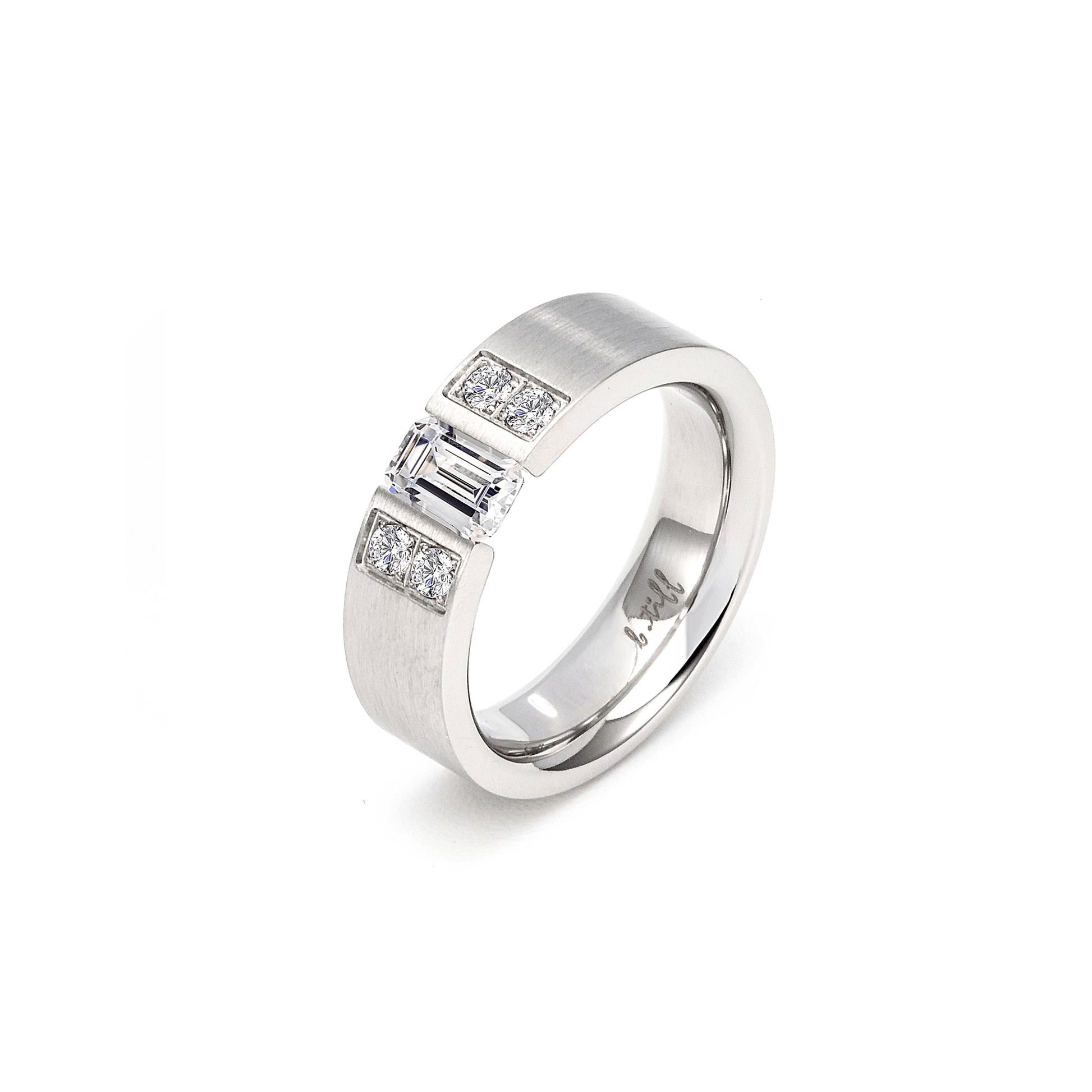 RG608W B.Tiff "Amikoj" 1/3 ct Emerald Cut Ring - PBNJ FASHIONS