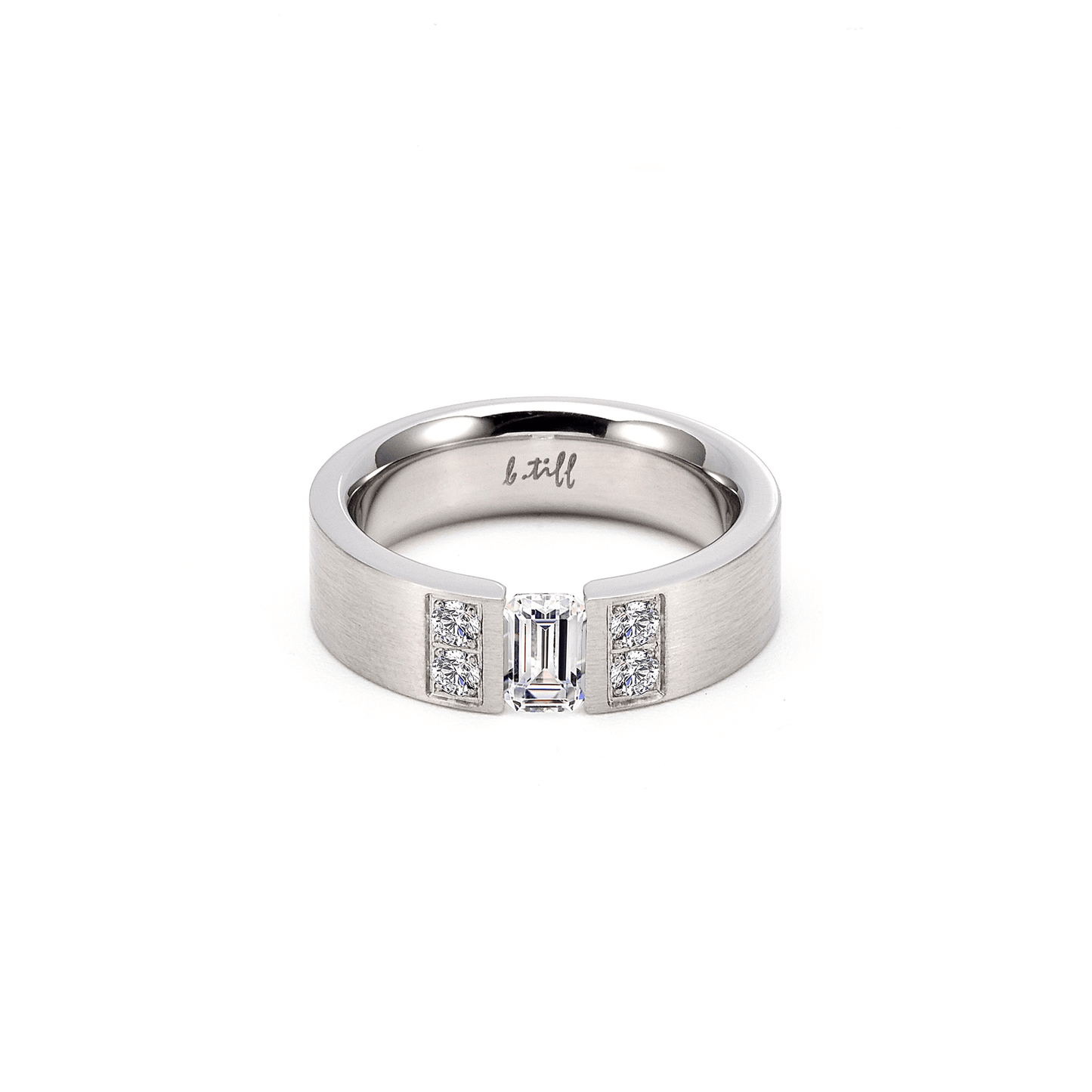 RG608W B.Tiff "Amikoj" 1/3 ct Emerald Cut Ring - PBNJ FASHIONS