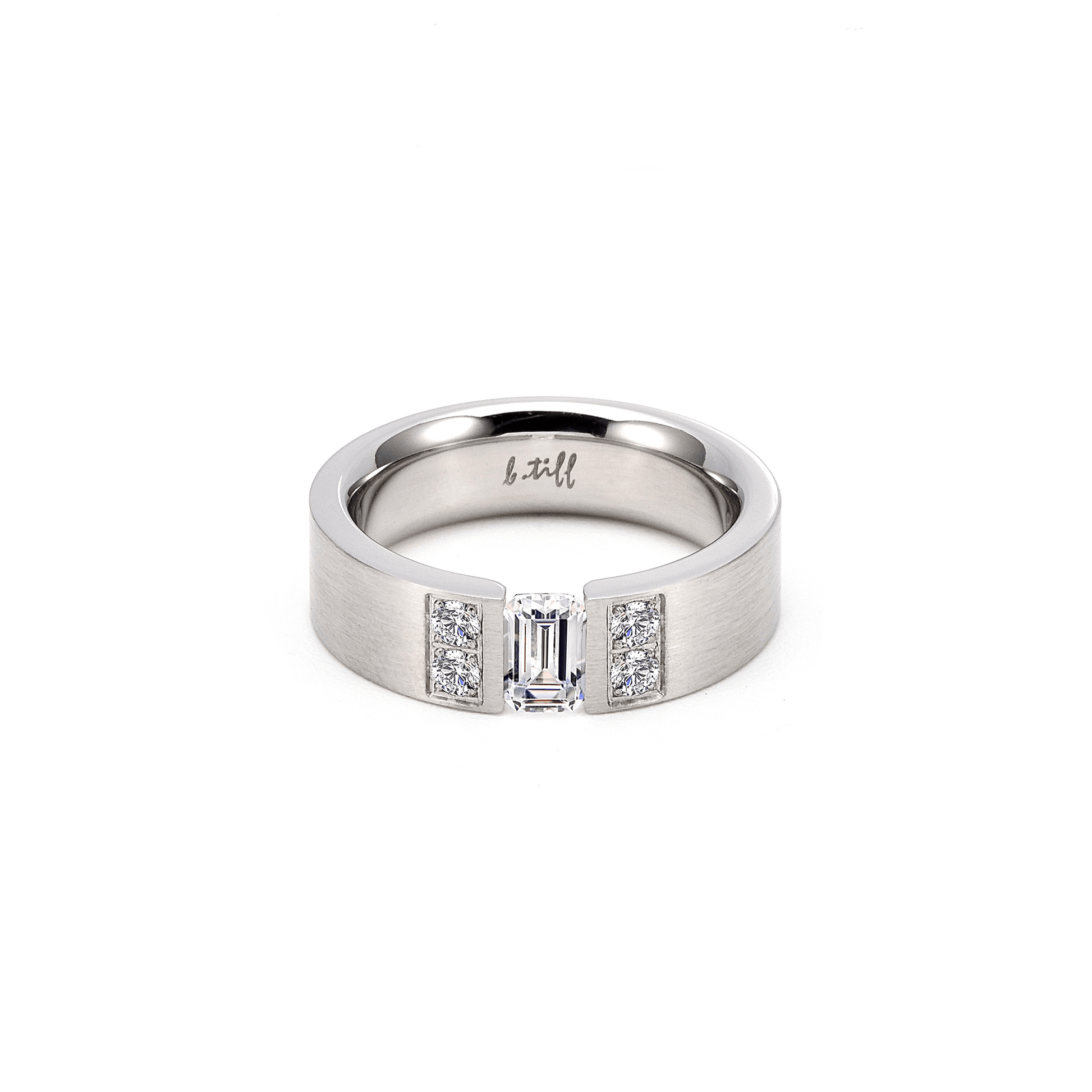 RG608W B.Tiff "Amikoj" 1/3 ct Emerald Cut Ring - PBNJ FASHIONS