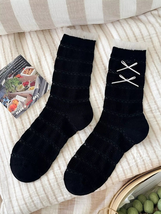 Ribbon Bows Socks - PBNJ FASHIONS