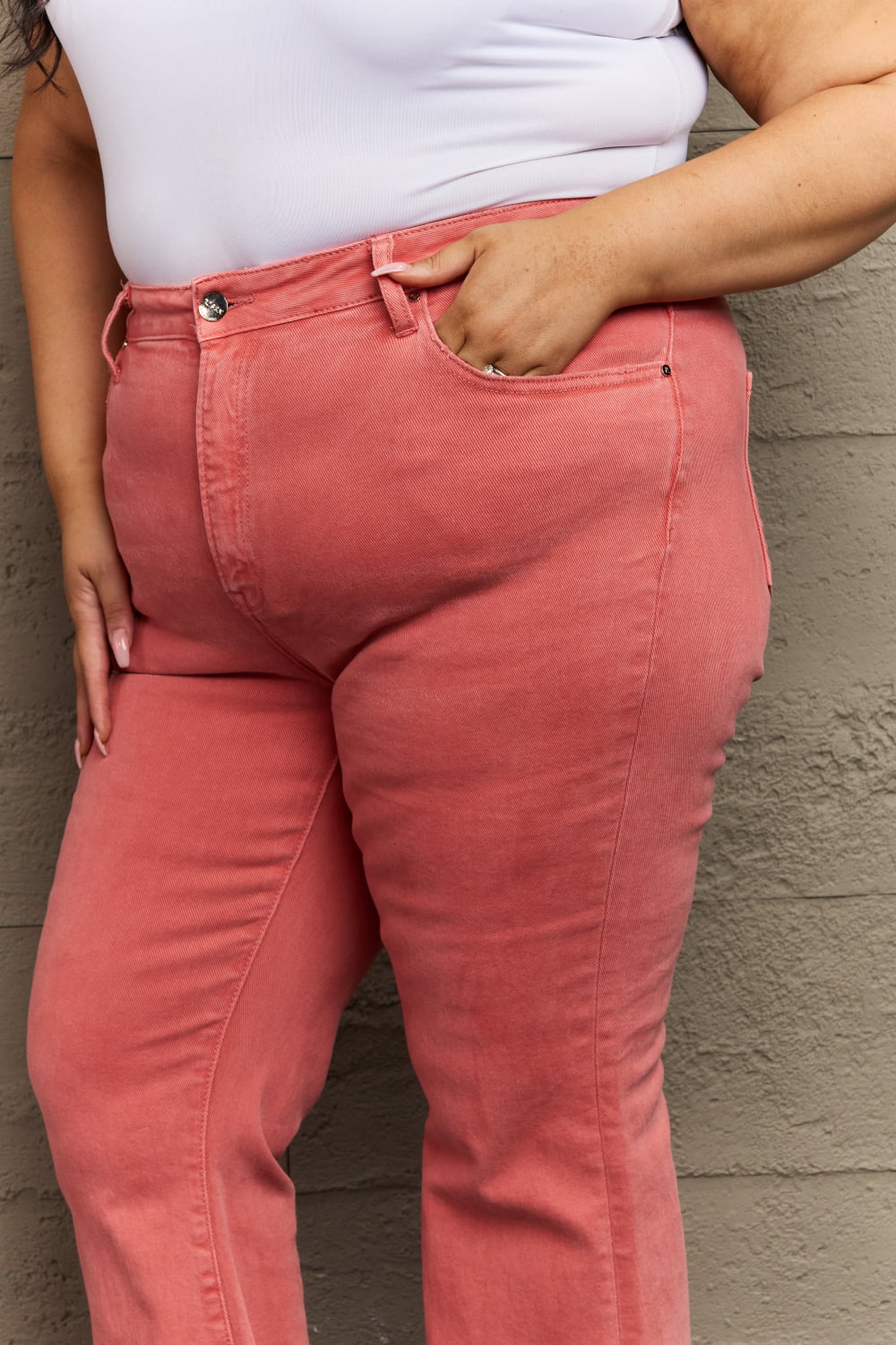 RISEN Bailey Full Size High Waist Side Slit Flare Jeans - PBNJ FASHIONS