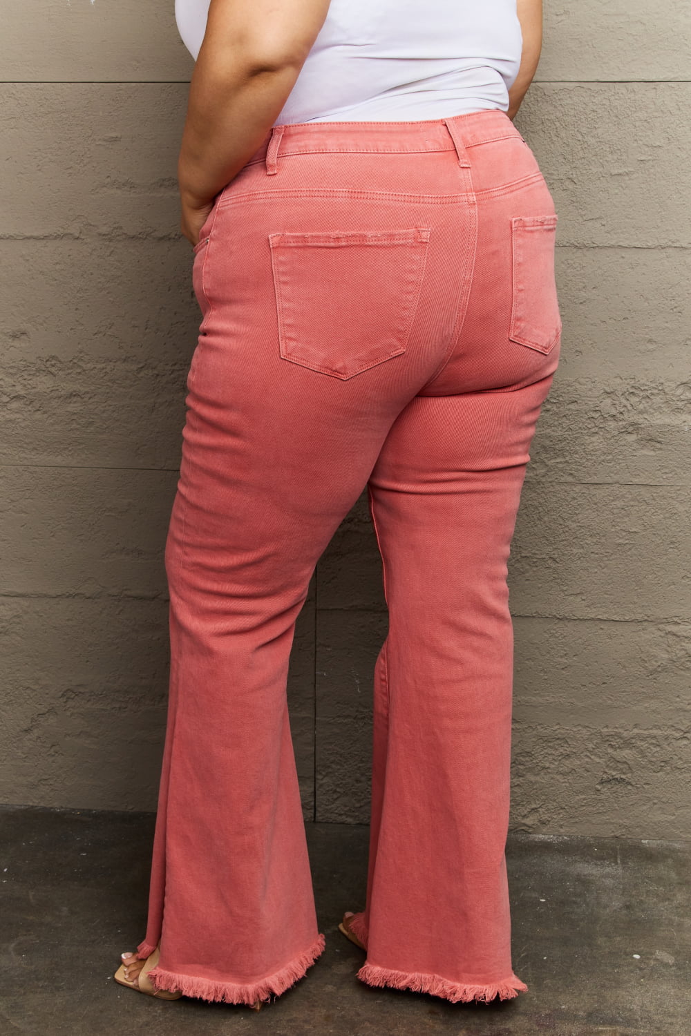 RISEN Bailey Full Size High Waist Side Slit Flare Jeans - PBNJ FASHIONS