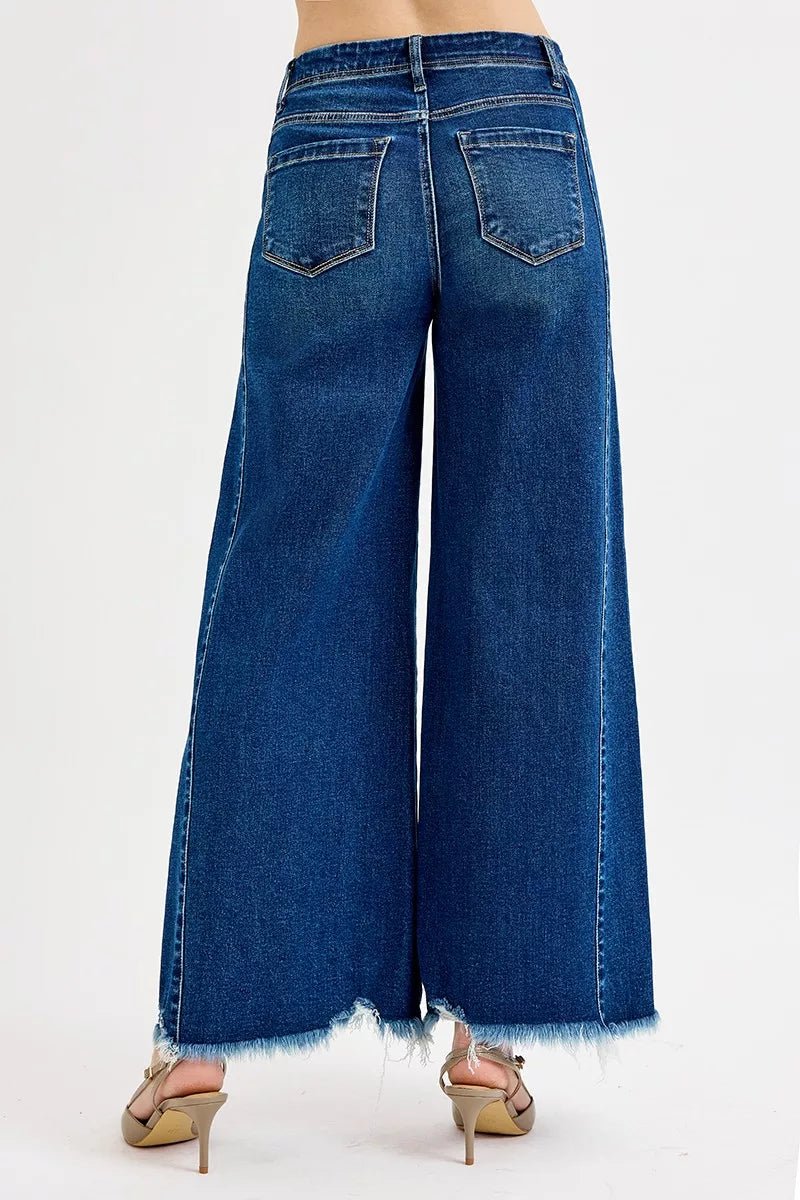 RISEN Full Size High Rise Ankle Wide Jeans Plus Size - PBNJ FASHIONS