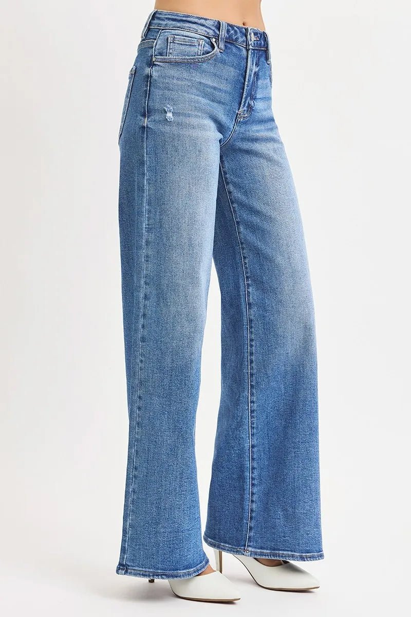 RISEN Full Size High Rise Wide Leg Jeans Plus Size - PBNJ FASHIONS
