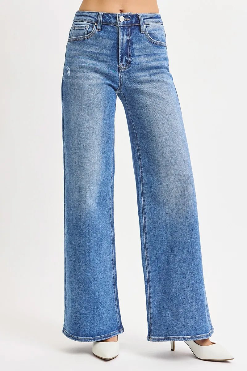 RISEN Full Size High Rise Wide Leg Jeans Plus Size - PBNJ FASHIONS