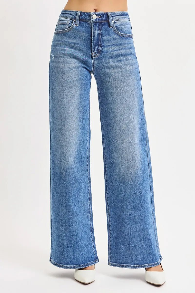 RISEN Full Size High Rise Wide Leg Jeans Plus Size - PBNJ FASHIONS