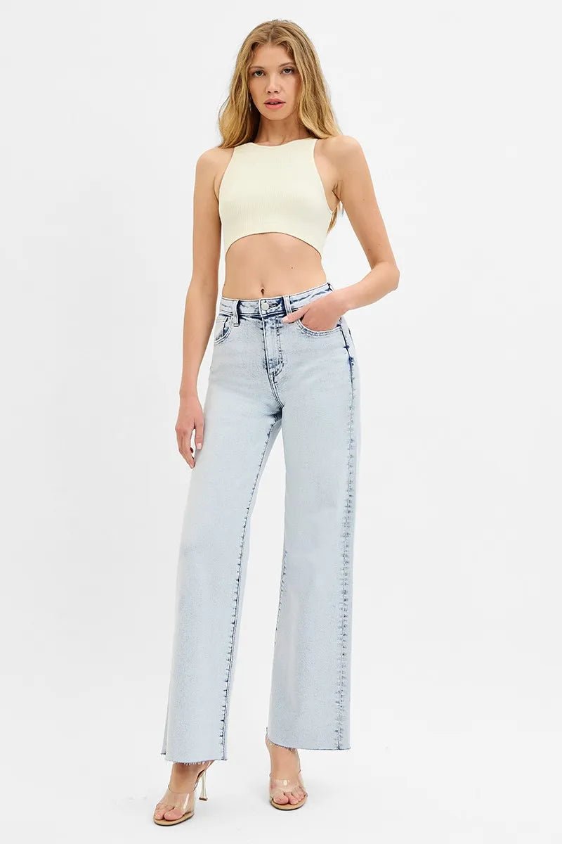 RISEN Full Size High Rise Wide Leg Jeans Plus Size - PBNJ FASHIONS