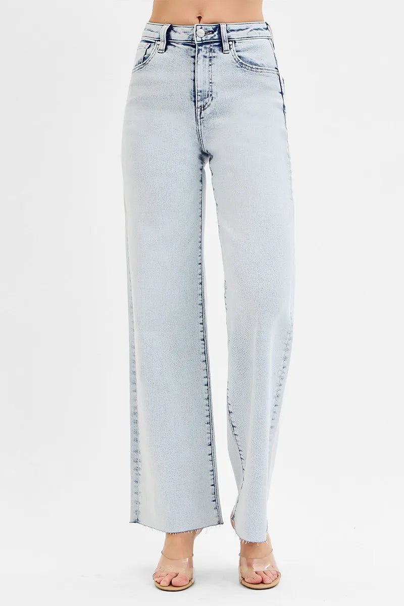 RISEN Full Size High Rise Wide Leg Jeans Plus Size - PBNJ FASHIONS
