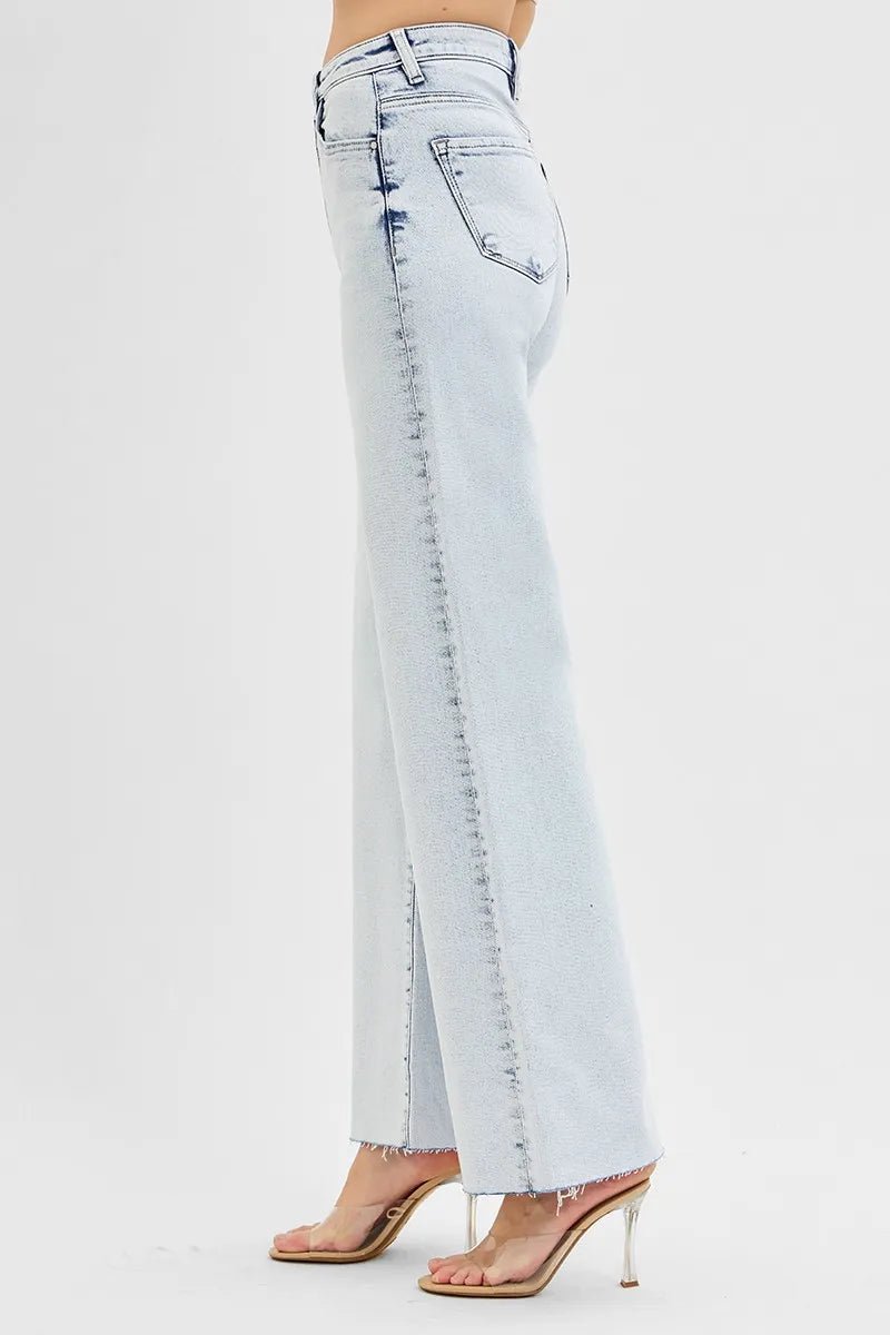 RISEN Full Size High Rise Wide Leg Jeans Plus Size - PBNJ FASHIONS