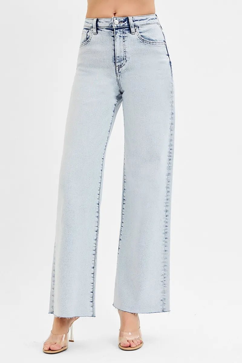 RISEN Full Size High Rise Wide Leg Jeans Plus Size - PBNJ FASHIONS
