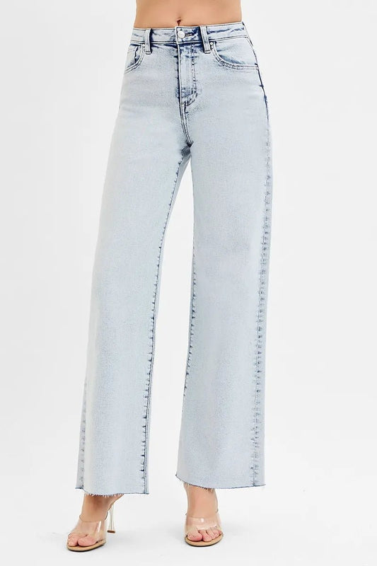 RISEN Full Size High Rise Wide Leg Jeans Plus Size - PBNJ FASHIONS