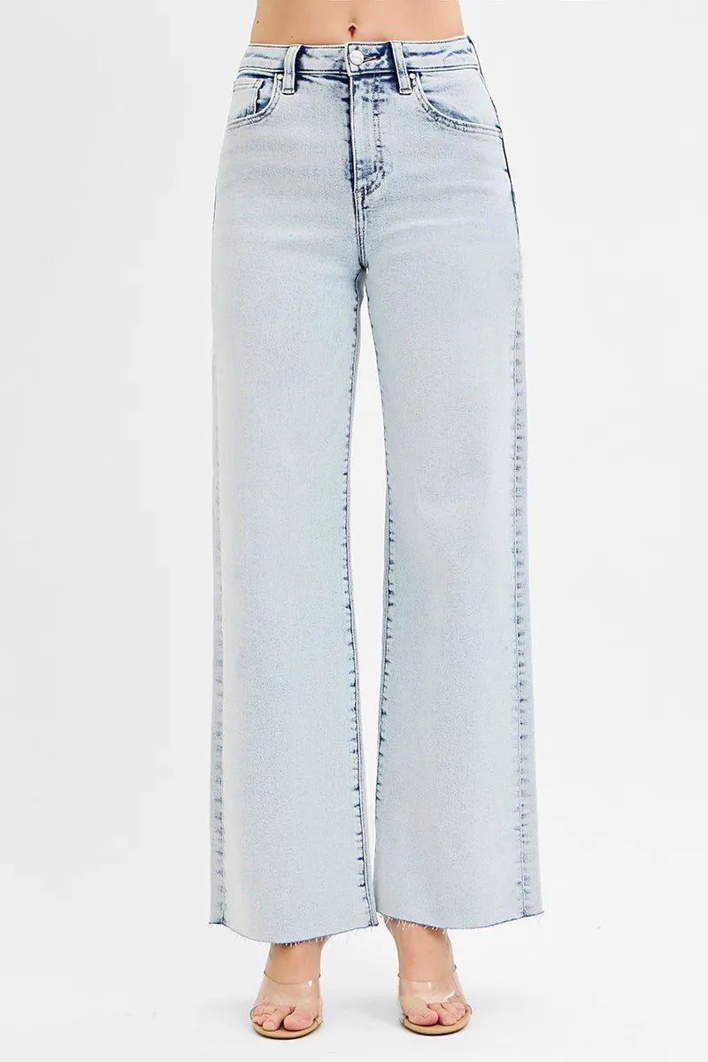 RISEN Full Size High Rise Wide Leg Jeans Plus Size - PBNJ FASHIONS
